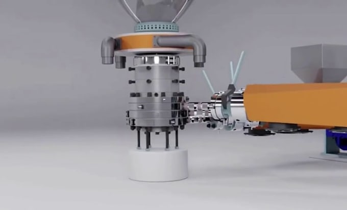 create 3d factory animation, manufacturing process and production line video