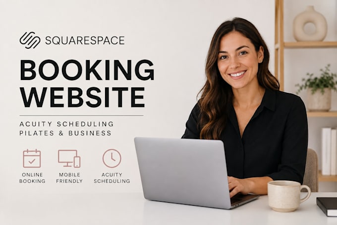 squarespace booking website business design acuity scheduling pilates website
