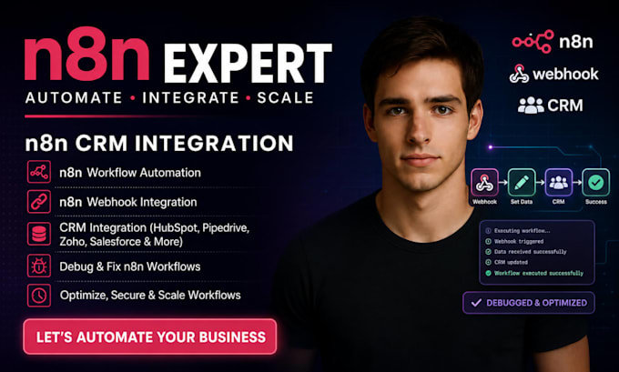 do n8n CRM integration, self hosted n8n API integration, n8n webhook, debug n8n
