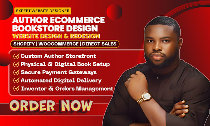 design a custom author ecommerce bookstore and shopify store