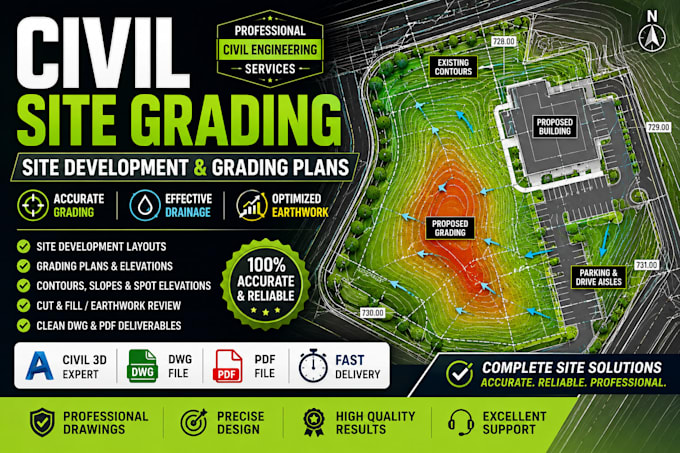 create civil site development and site grading plans