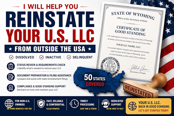 reinstate tax file US llc  ein number in USA only for non resident