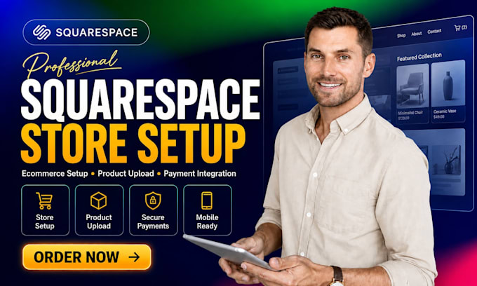 setup squarespace ecommerce online store and products