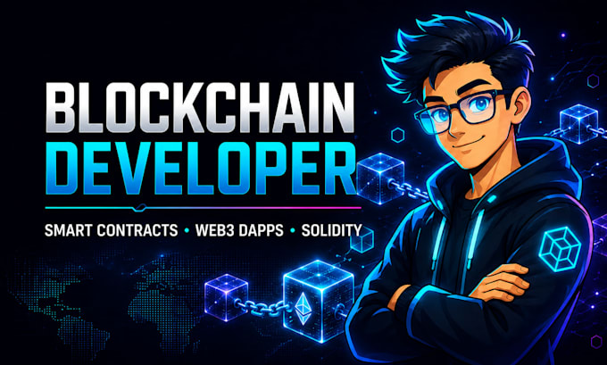 work as a blockchain developer for solidity smart contracts, web3 and dapp