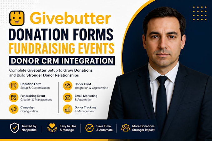 setup givebutter donation forms fundraising event donor crm integration