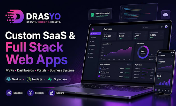 develop saas CRM erp pos and full stack web apps