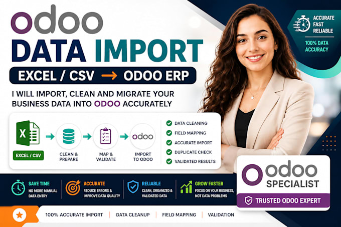 import clean and migrate your excel CSV data into odoo erp