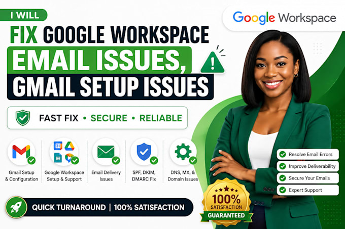 fix google workspace email issues, gmail setup issues