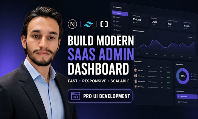build a nextjs saas admin dashboard with tailwind CSS and shadcn UI
