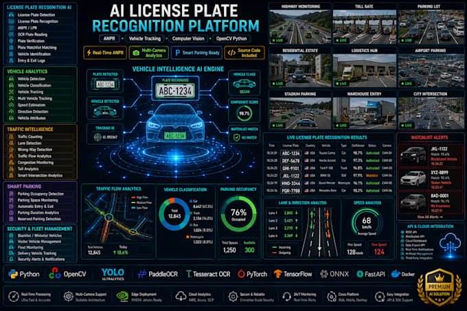 develop license plate recognition anpr vehicle tracking computer vision ai
