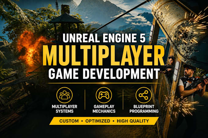 develop unreal engine 5 multiplayer games using blueprint and c plus
