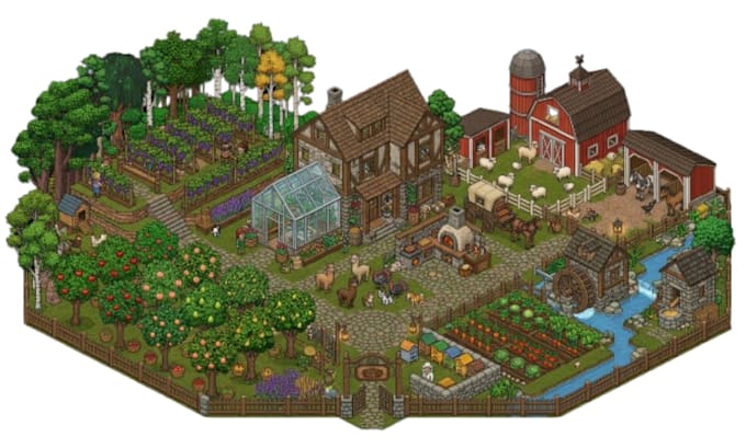 create isometric pixel art tileset pixel game asset tilemap rpg game background