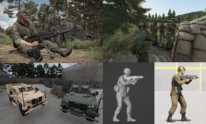 custom arma reforger weapons, armor, props and characters