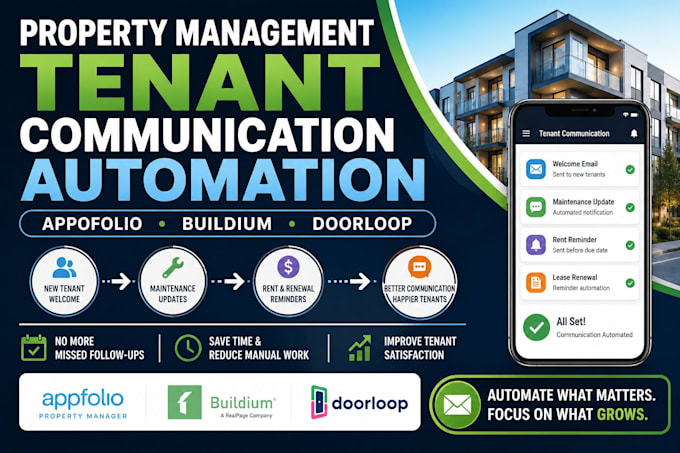 property management tenant communication automation appfolio buildium doorloop