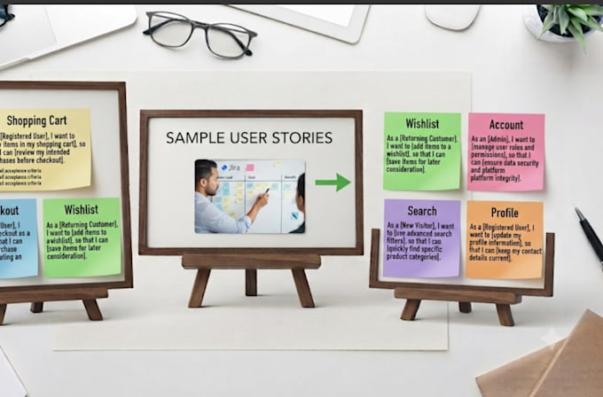 create user stories and product backlogs