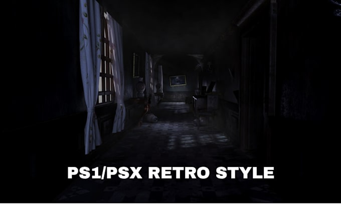 create retro ps1 psx style low poly terrain and horror game environments