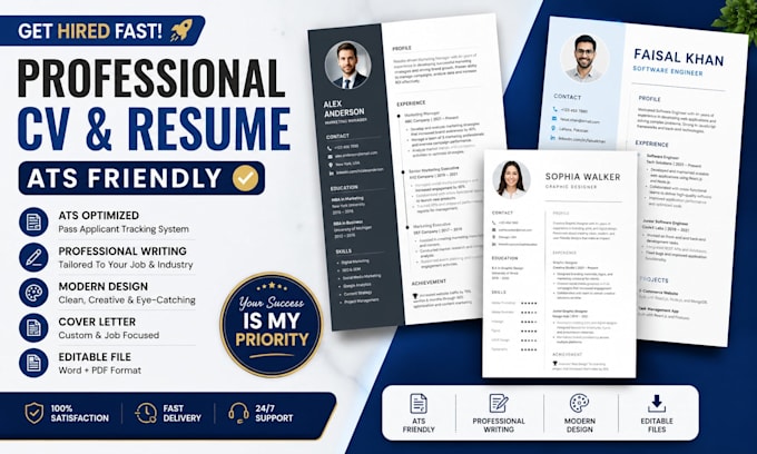 create an ats friendly professional resume and CV