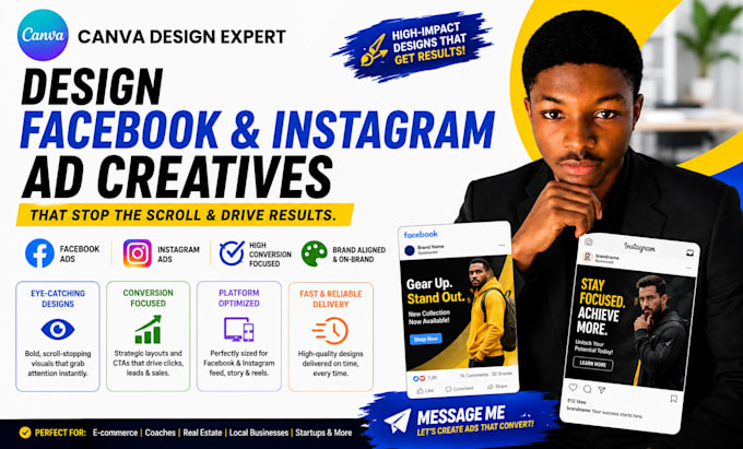 design facebook and instagram ad creatives in canva