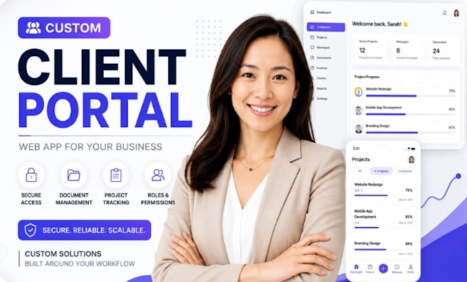 build custom client portal web app business web app full stack development