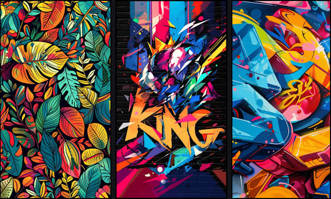 create a custom mural, wall mural, mural wallpaper, and wall art design