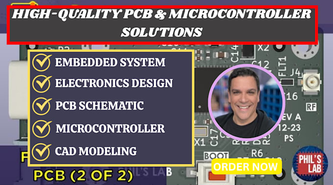 high quality pcb design, microcontroller, esp32, stm32, cad modelling
