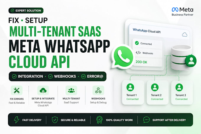 fix setup multi tenant saas meta whatsapp cloud API integration webhooks error