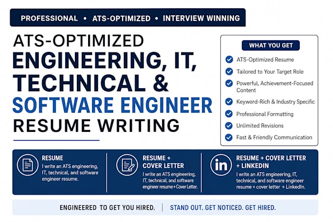write an ats engineering, IT, technical, and software engineer resume