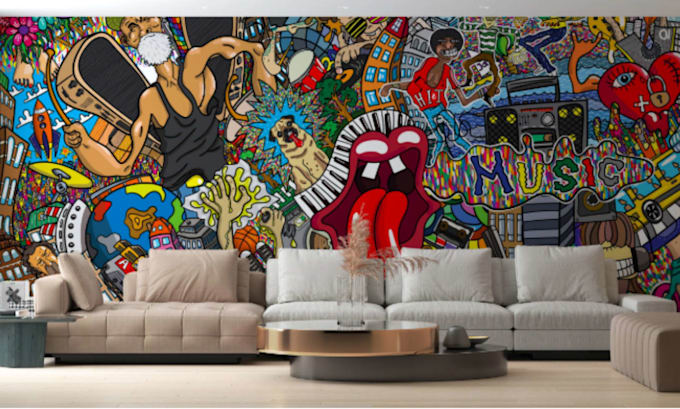 design custom mural wall art, graffiti and creative wall murals