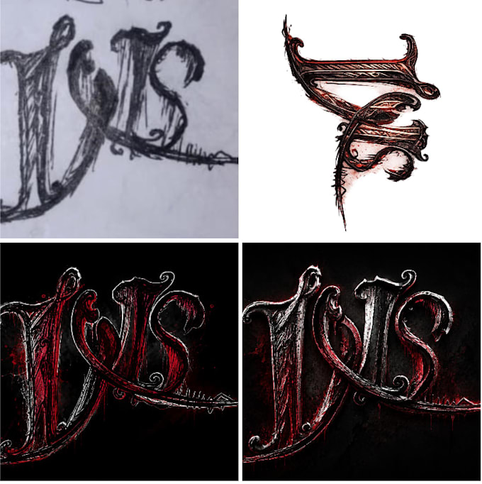 create a unique logo from my hand drawn sketches