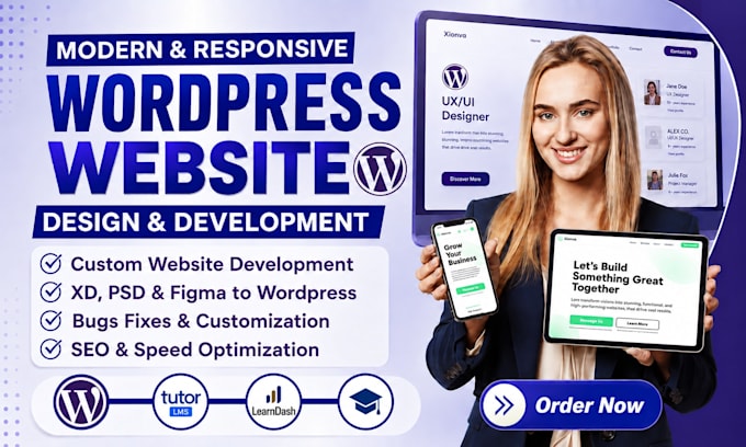 develop wordpress lms website learndash tutor lms buddyboss elearning platform