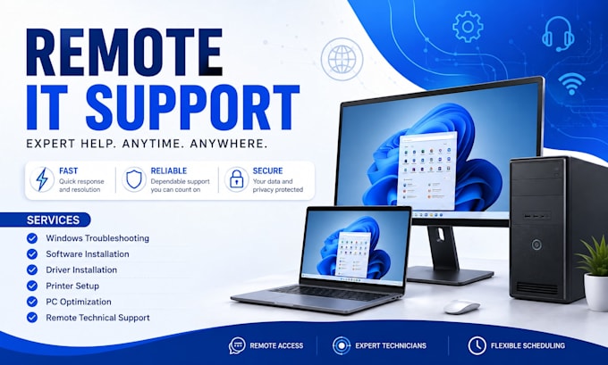provide remote windows easy and IT technical support