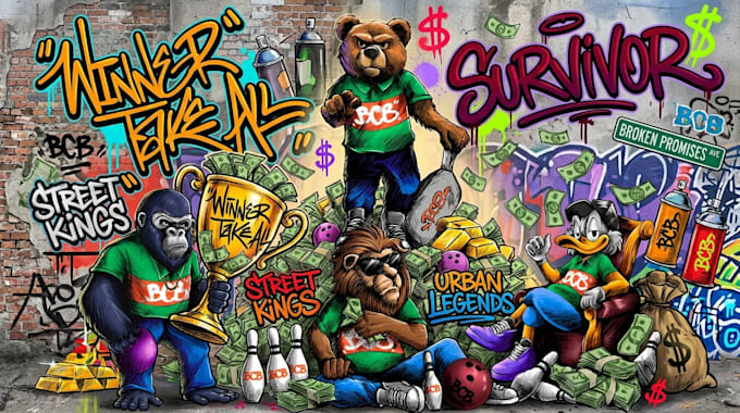 create custom graffiti mural artwork and illustration