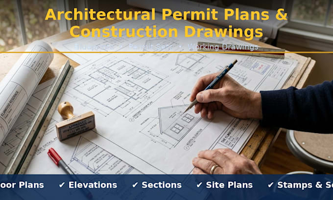 draw architectural permit plans construction drawings and blueprint