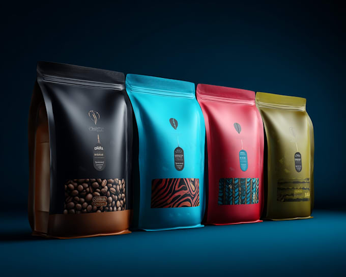 design premium coffee labels, pouch, bags, product packaging