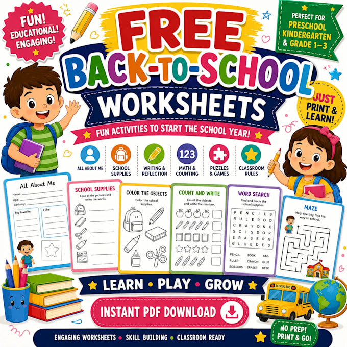 design creative preschool and kindergarten worksheets