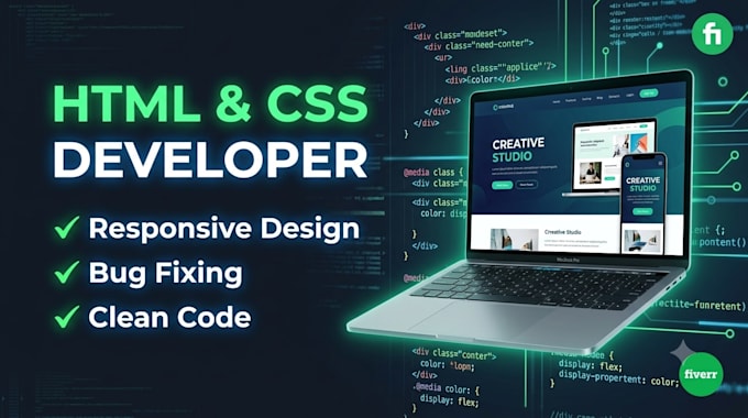 fix HTML and CSS bugs or create responsive web pages