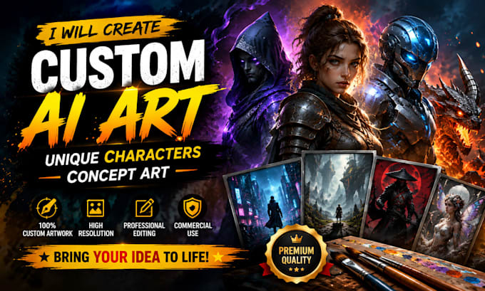 create custom ai art unique characters concept art