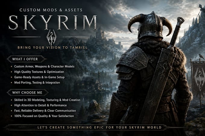 create and port skyrim mods with armor weapons and characters
