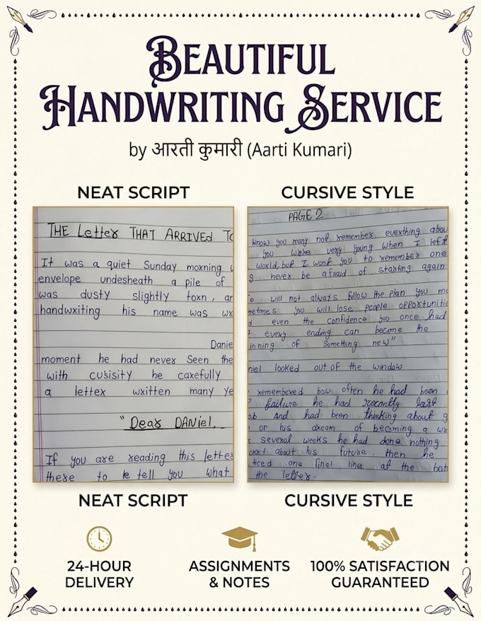write anything in neat and clean handwriting
