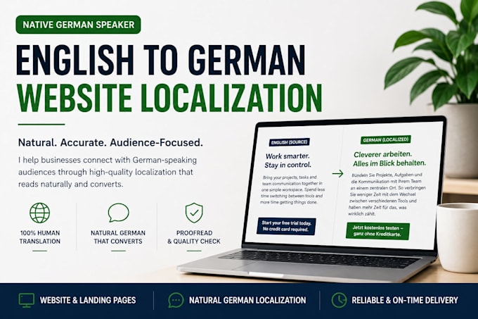 localize your english website into natural native german