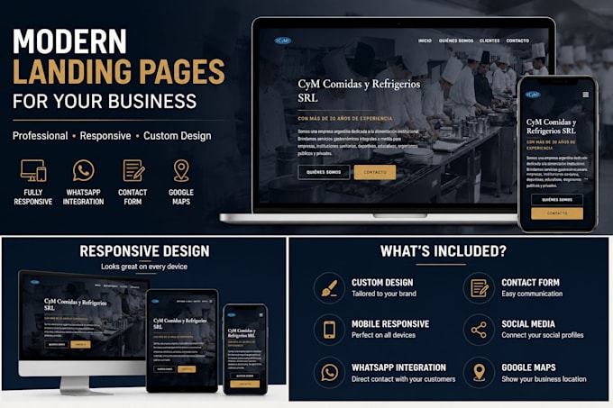 create a modern responsive landing page