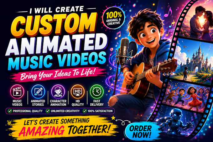 creat animation with lyrics and music