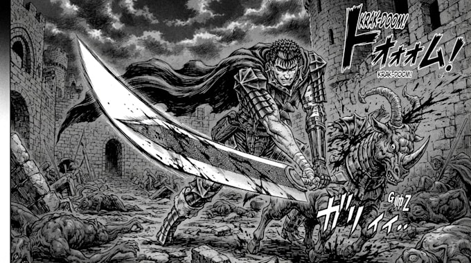 create high quality bespoke dark berserk art