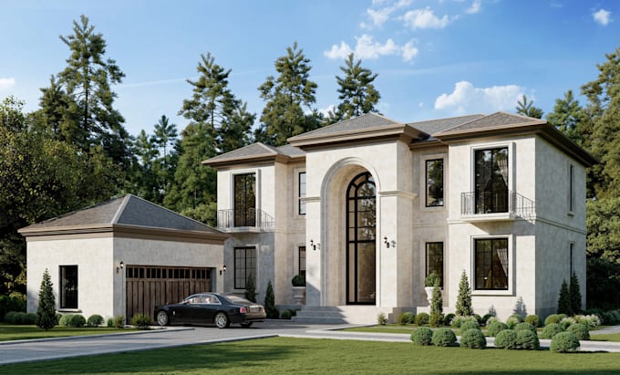 create photorealistic architectural exterior rendering for architects