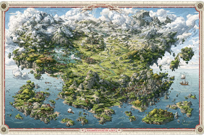 fantasy map design vector map
