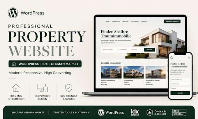 build wordpress property website idx website german wordpress property website