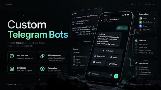 build a custom telegram bot with python and ai