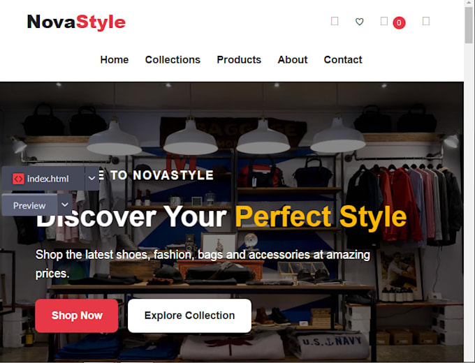 build a modern responsive ecommerce website using HTML CSS and javascript