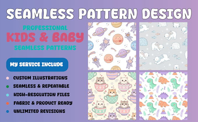 unique kids and nursery seamless pattern design