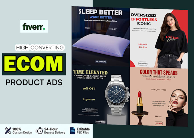 design high converting ecommerce product ads